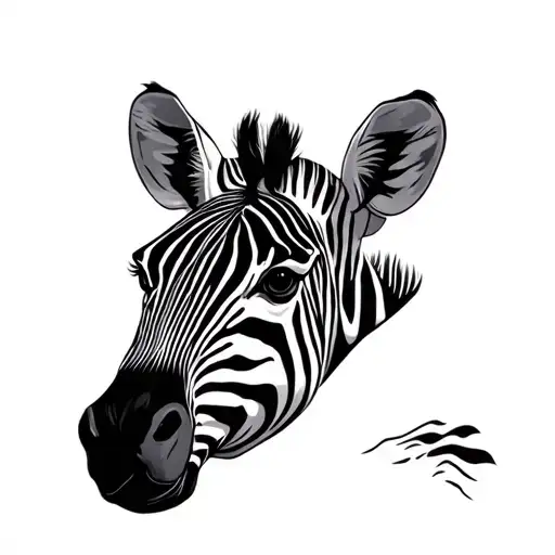 minimalist artistic zebra for a small tattoo tattoo design idea