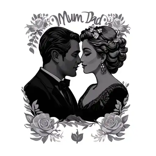 mum dad tattoo design idea