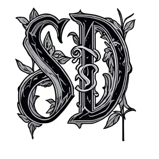 initials SD and CD combined  tattoo design idea