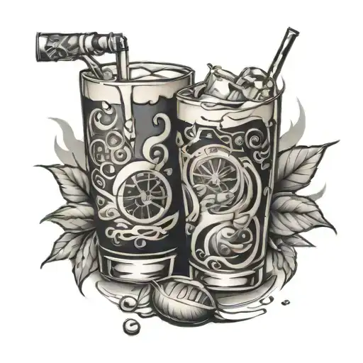 canvas and drinks inside   tattoo design idea