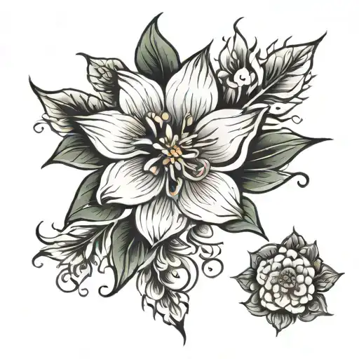 flor de maga flower blooming tattoo design idea