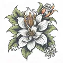 flor de maga flower blooming tattoo design idea