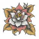 flor de maga flower blooming tattoo design idea