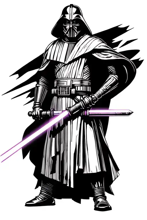 Darth Revan with two lightsabers tattoo design idea