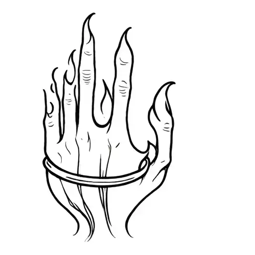 fire ring finger tattoo design idea