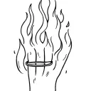 fire ring finger tattoo design idea