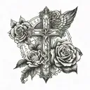 I want the scripture Proverbs 3:15 with a cross, bible, and flowers in the design tattoo design idea