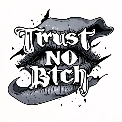 trust no bitch tattoo design idea