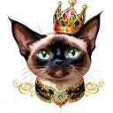 siamese cat dressed as disney evil queen tattoo design idea