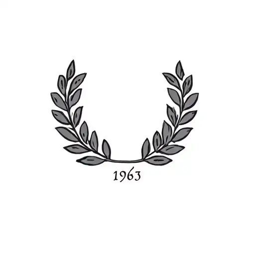 Laurel Wreath with 1963 in the center surrounded tattoo design idea