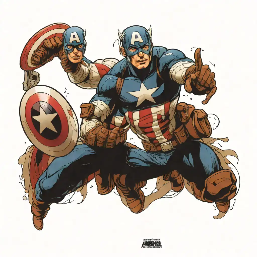 Captain America with his shield raised tattoo design idea