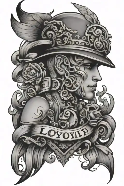 loyalty in a new school style tattoo design idea