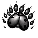 ladybug paw print tattoo design idea