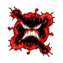 bite mark infected tattoo design idea