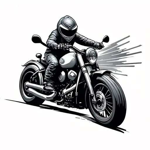 Stitch on a adventure motorcycle riding tattoo design idea