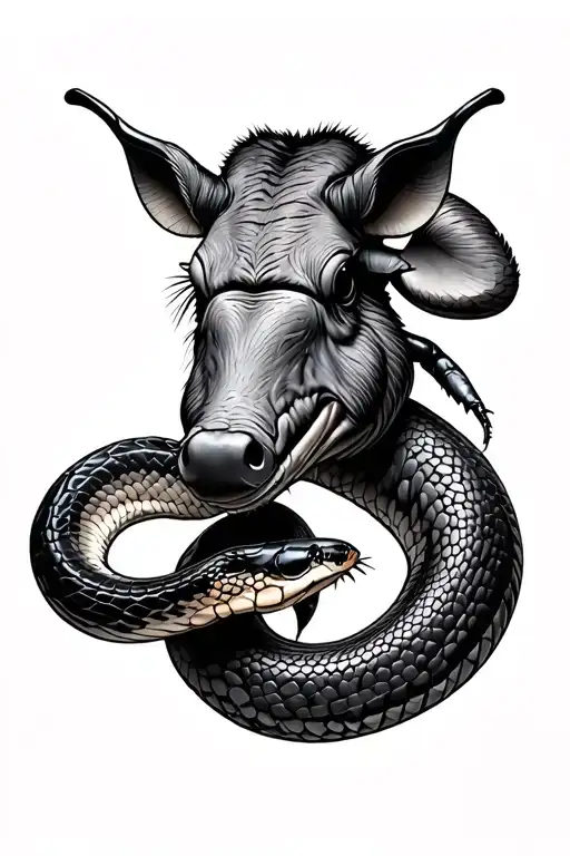 beetle, snake, warthog seperate tattoo design idea