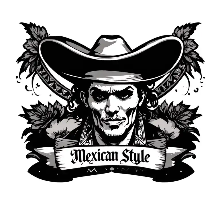 Mexican gangster style tattoo design idea