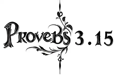 "Proverbs 3:15" tattoo design idea