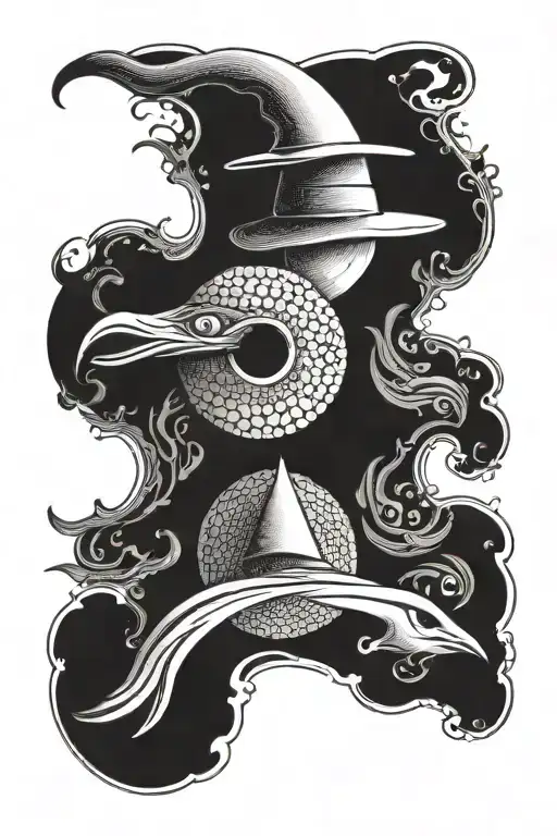 spy vs Spy in yin yang symbol tattoo design idea
