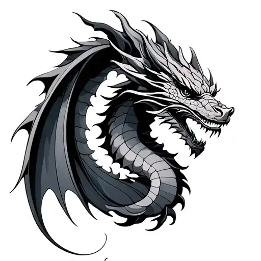 Libra air dragon tattoo design idea
