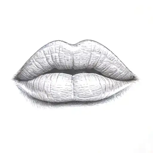 a woman's lips tattoo design idea