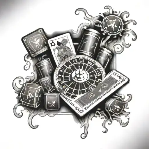 Gambling your life tattoo design idea