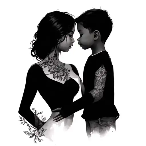 mother and son matching tattoos tattoo design idea