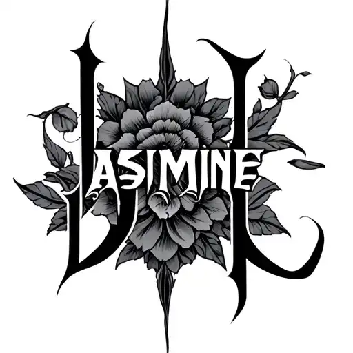 "Jasmine Damian" ambigram tattoo design idea
