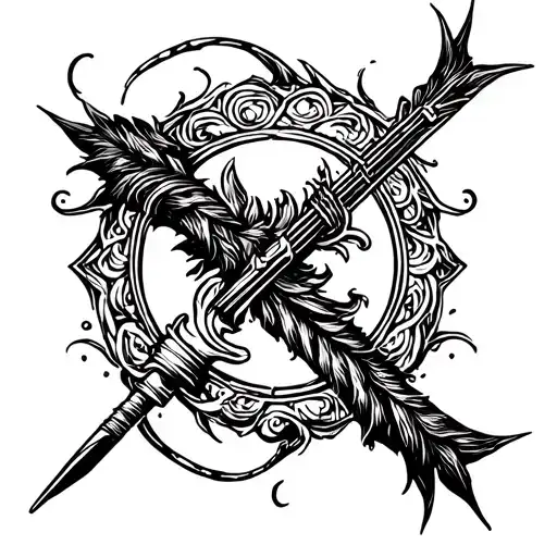 Bow & Arrow tattoo design idea