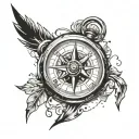 broken compass tattoo design idea