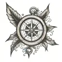 broken compass tattoo design idea