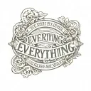 A phrase that says "everything passes" with a trebol tattoo design idea