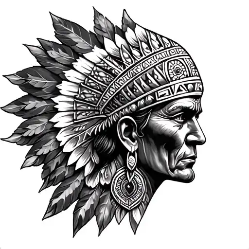 American, Aztec, Mexican tattoo design idea