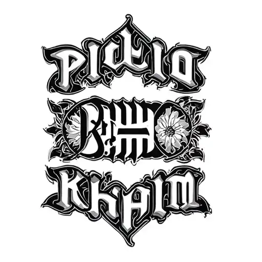 ambigram name of PIOLO AND KHIM tattoo design idea