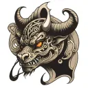 bull and rattlesnake wrapped tattoo design idea