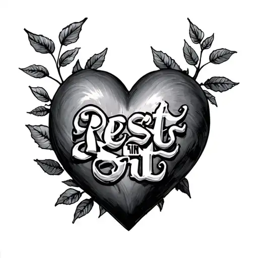 rest in peace sipp with a heart tattoo design idea