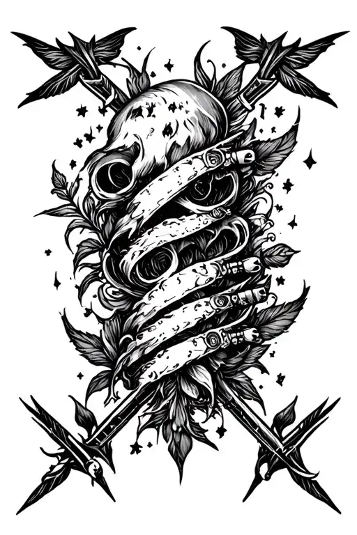 Group logo incorporated tattoo design idea