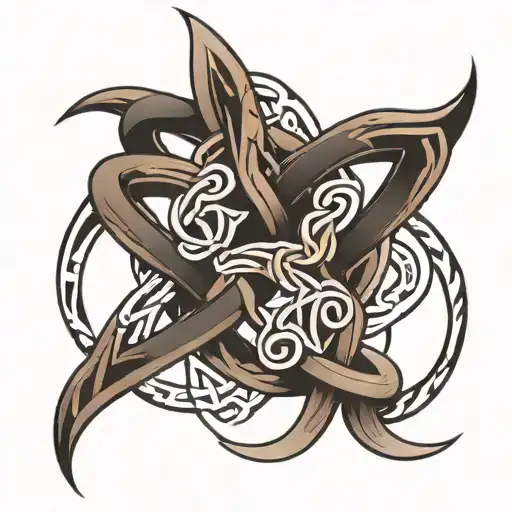 celtic father daughter knot intertwined tattoo design idea