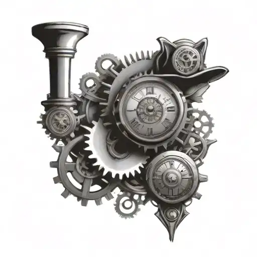 steampunk inspired tattoo tattoo design idea