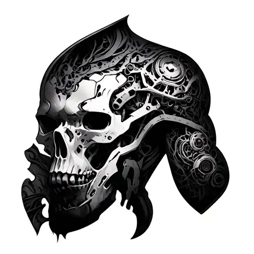 bio mechanical shoulder tattoo tattoo design idea
