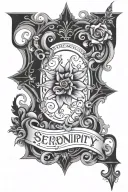 serendipity word tattoo design idea