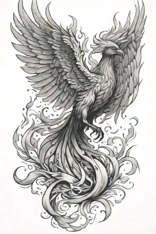 phoenix rising from the ashes tattoo design idea