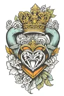 claddagh ring combined tattoo design idea