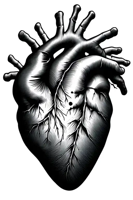 heart with thumb prints inside it 224 incorporated tattoo design idea
