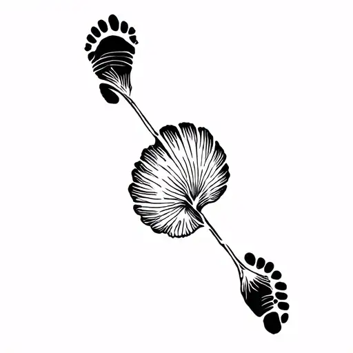 Camino de Santiago shell and footprints and arrow tattoo design idea