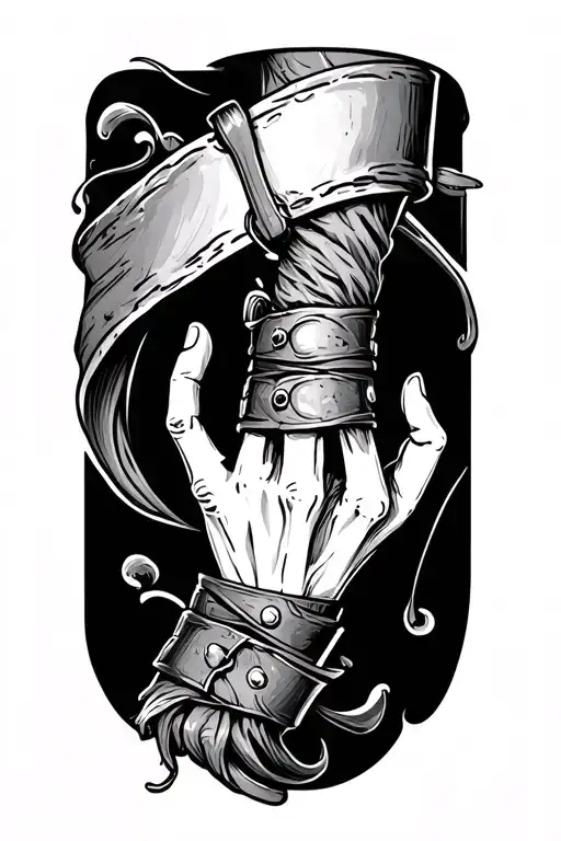 tattoo of a hand with a wrist cuff marinate puppet  tattoo design idea