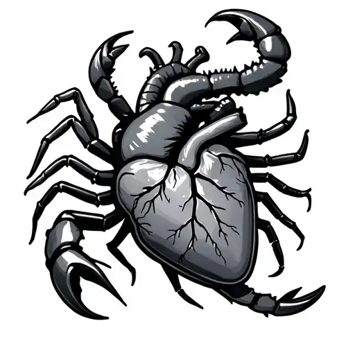 Heart Scorpion tattoo design idea