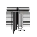 Vertical line pattern with hidden names Luna and Lavin, inspired by barcode typography tattoo design idea