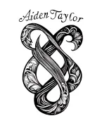 infinty symbol with the names "Aiden" and "Taylor" tattoo design idea
