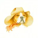 American bulldog cowboy hat tattoo design idea
